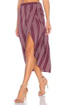 Pin Stripe High Low Midi Skirt