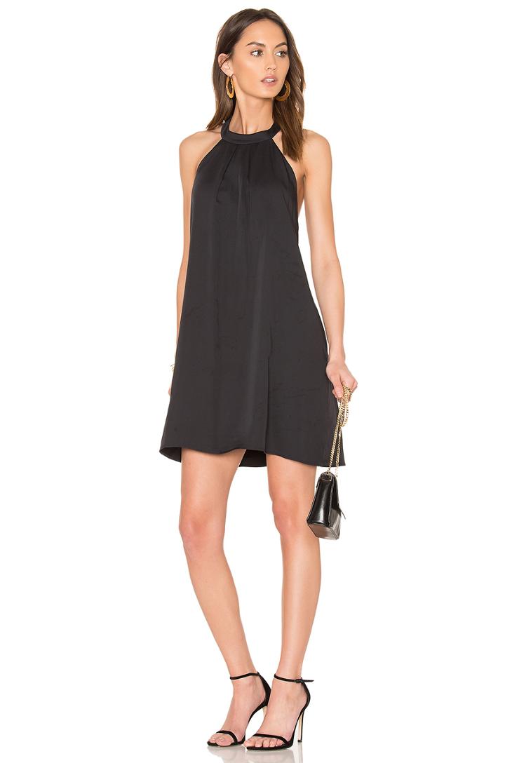 Black Woven Halter Dress