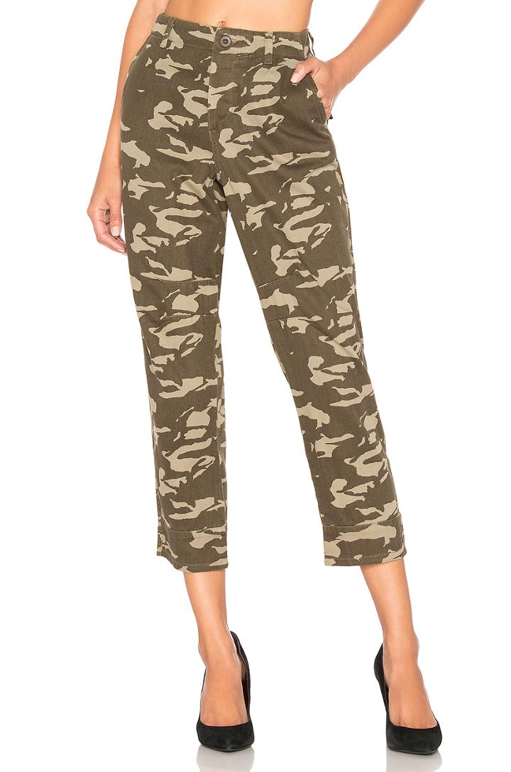 Two Tone Camo High Waisted Military Pant