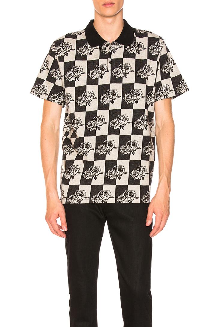 Rose Block Jacquard Short Sleeve Polo