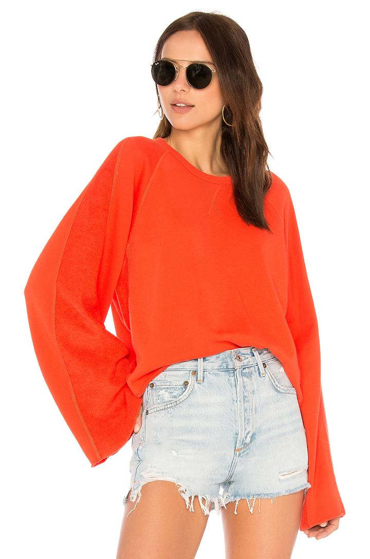 Flare Sleeve Crop Sweatshirt