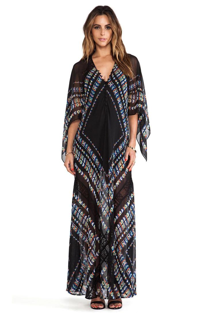 Bcbgmaxazria Izabel Maxi Caftan In Black