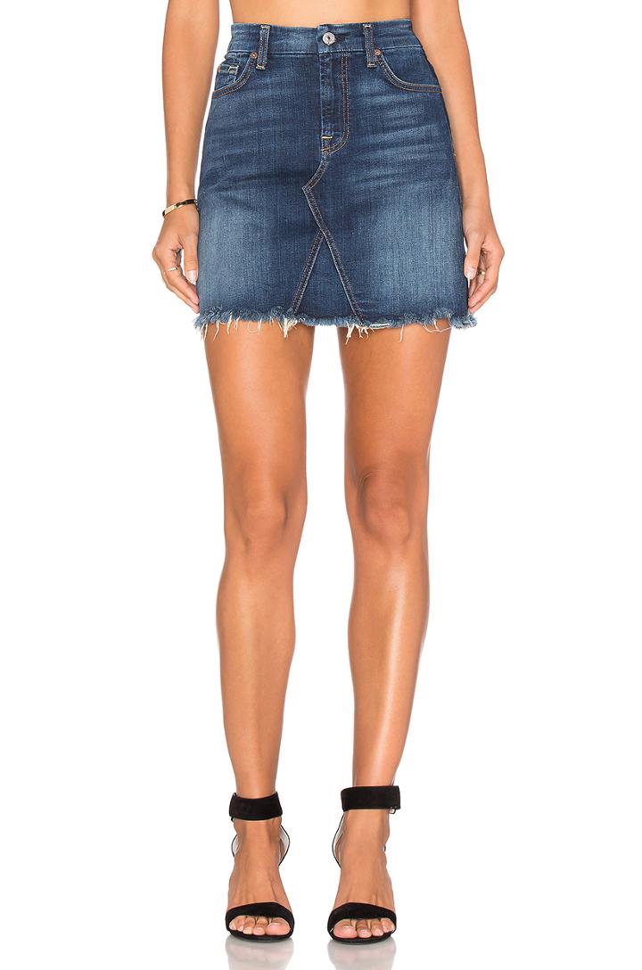 Unfinished Hem A-line Skirt