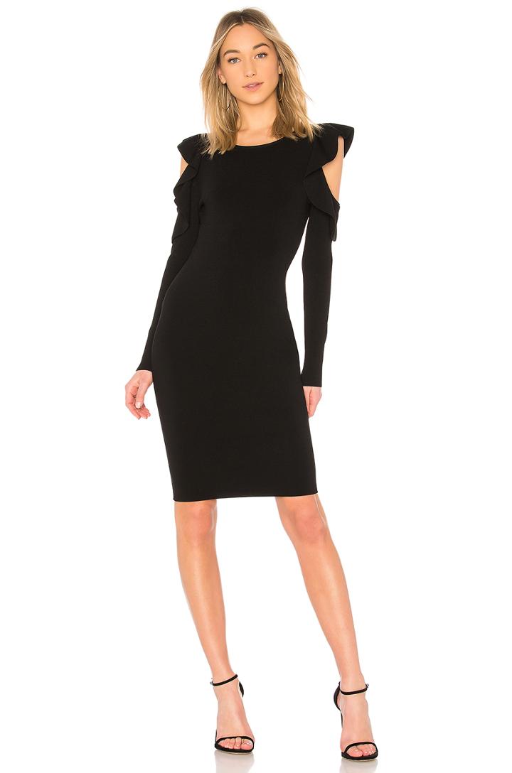 Cut Out Flounce Fitted Sheath