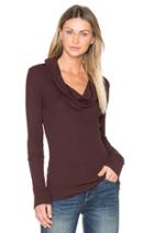 Modal Thermal Cowl Neck Long Sleeve Top