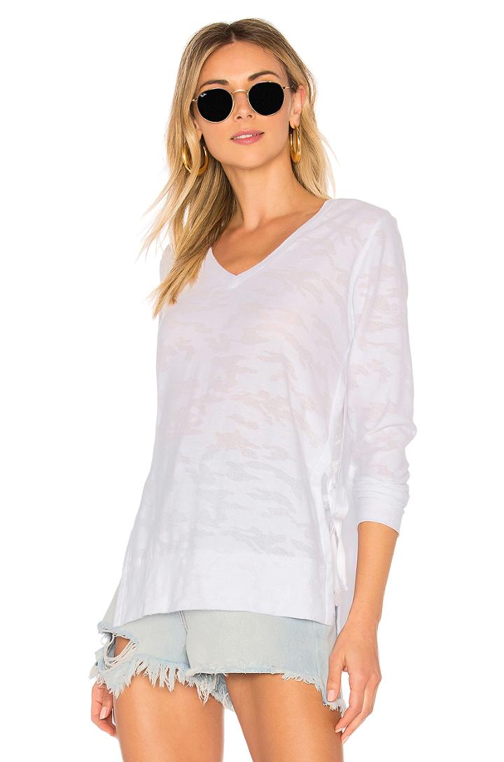 Distressed Camo Long Sleeve Top