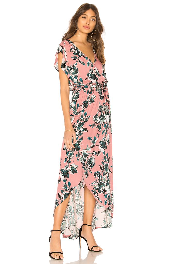 Painted Floral Wrap Dress