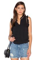 Ruffle Sleeveless Front Keyhole Top