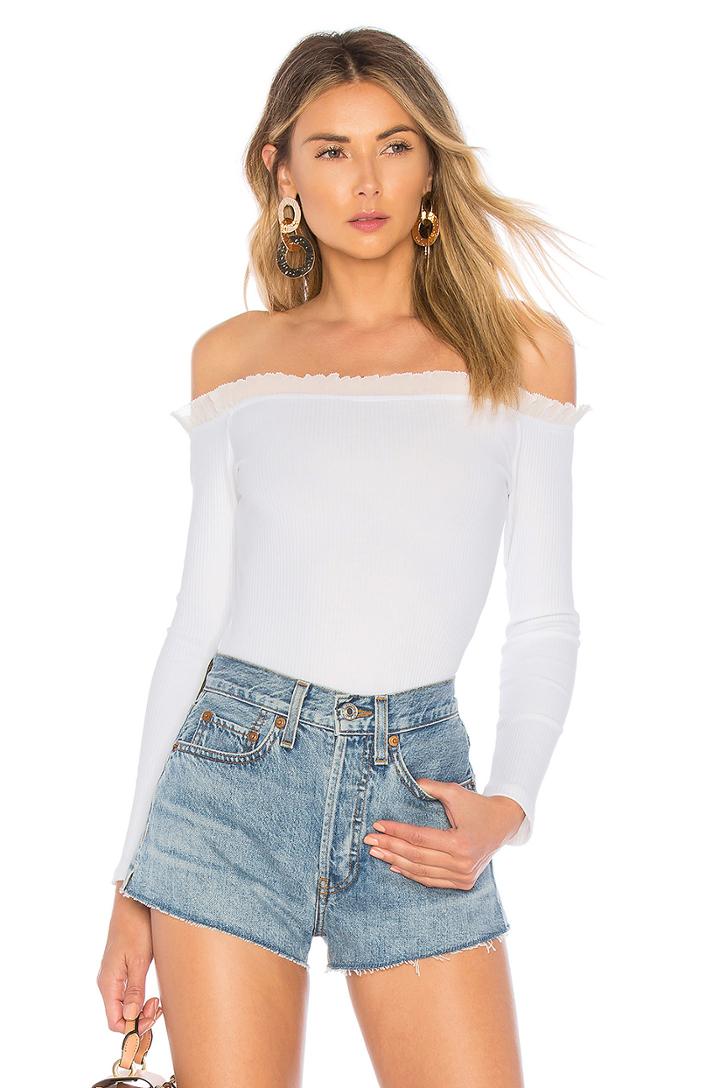 Brenda Ruffle Edge Off Shoulder