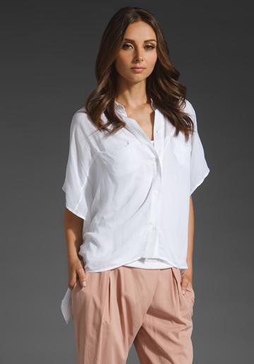 Eryn Brinie Button Up Top In Off White