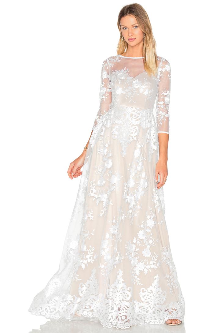 Sheer Embroidered Gown