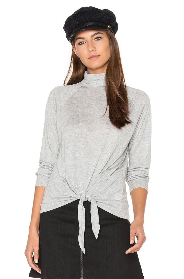 Front Tie Turtleneck Top