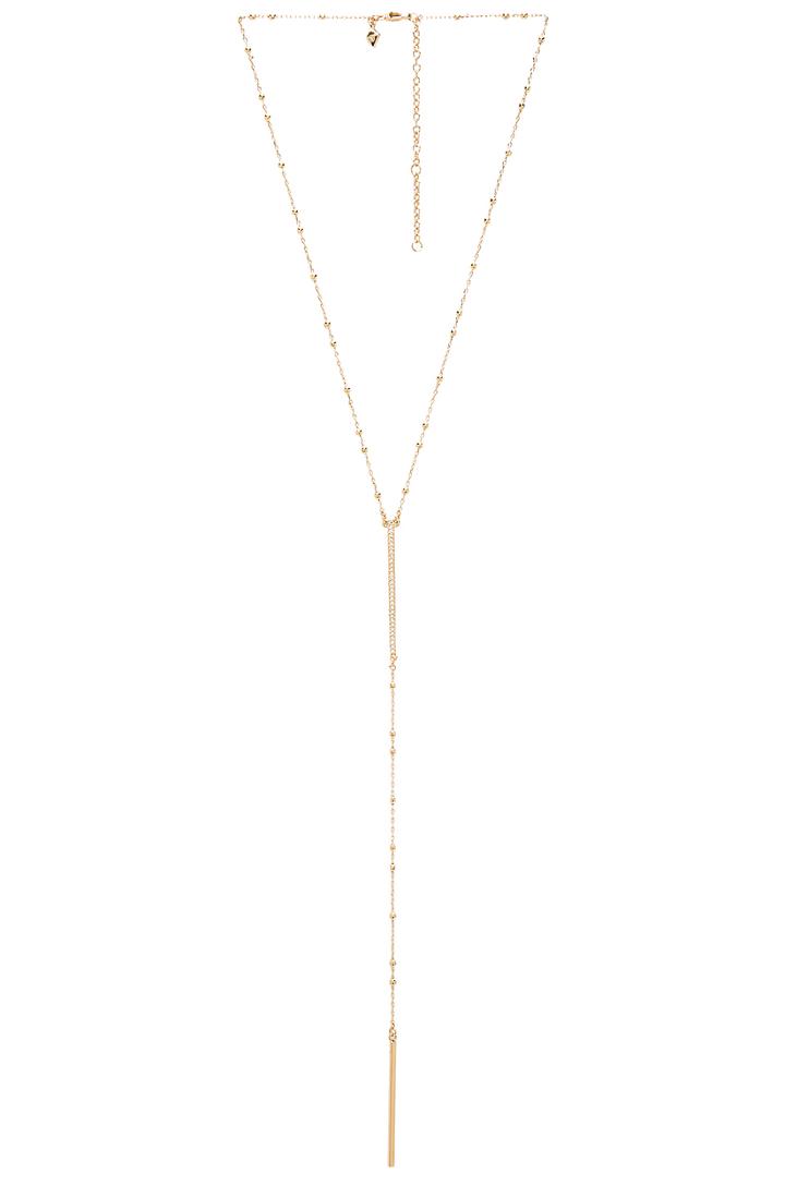 Beaded Pave Bar Necklace