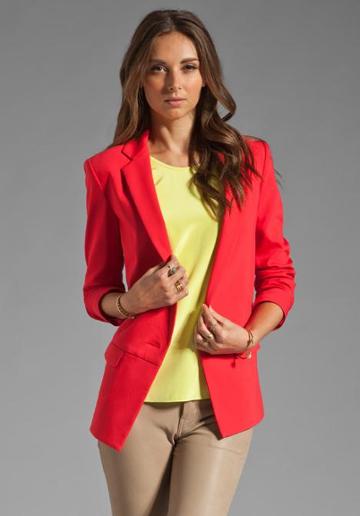 Tibi Maverick Suiting Solid Jacket In Red