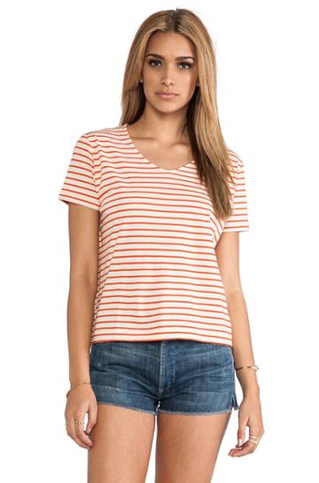Demylee Stripe Lowe Tee In Red