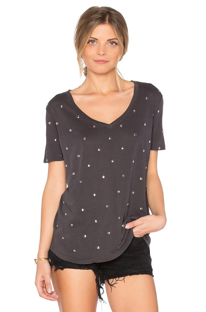 Studded V Neck