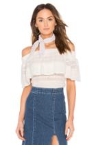 Ruffle Overlay Off The Shoulder Top