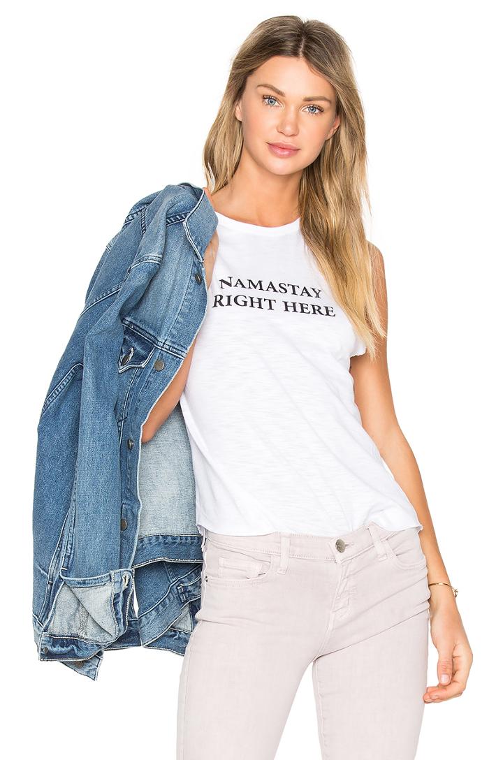 Namastay Right Here Cut Off Tank