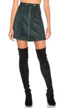Suede Zip Up A Line Skirt