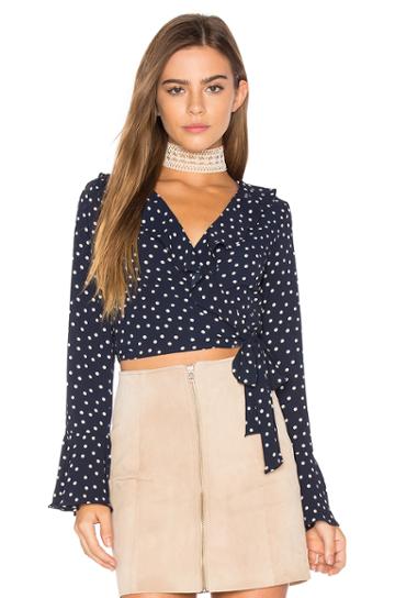 Polka Dot Wrap Top