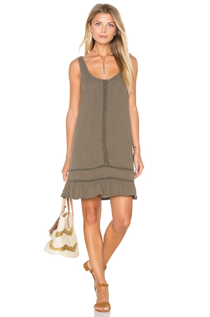 Double Gauze Scoop Neck Crochet Dress