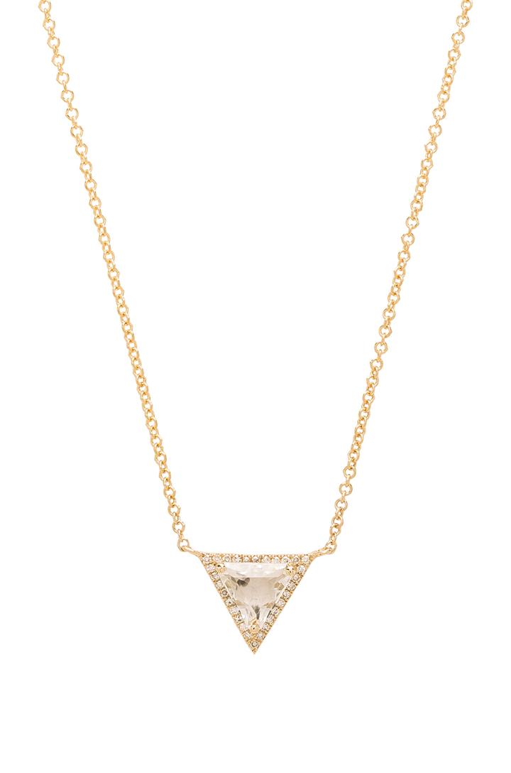 Triangle White Topaz Necklace