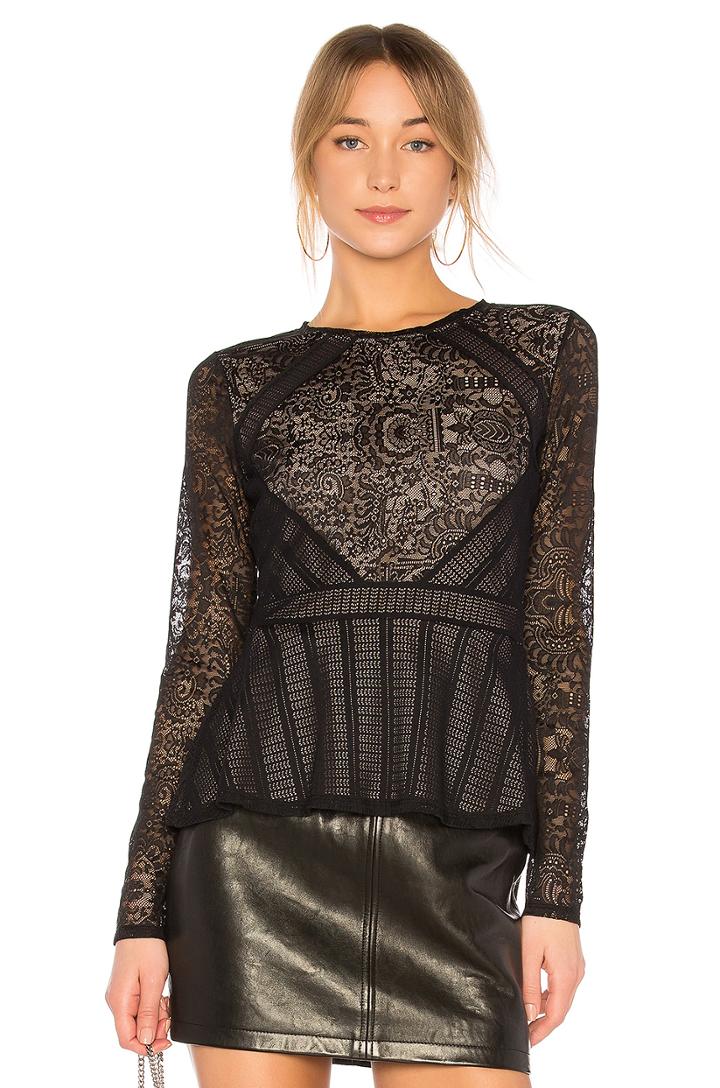 Capri Peplum Top In Black