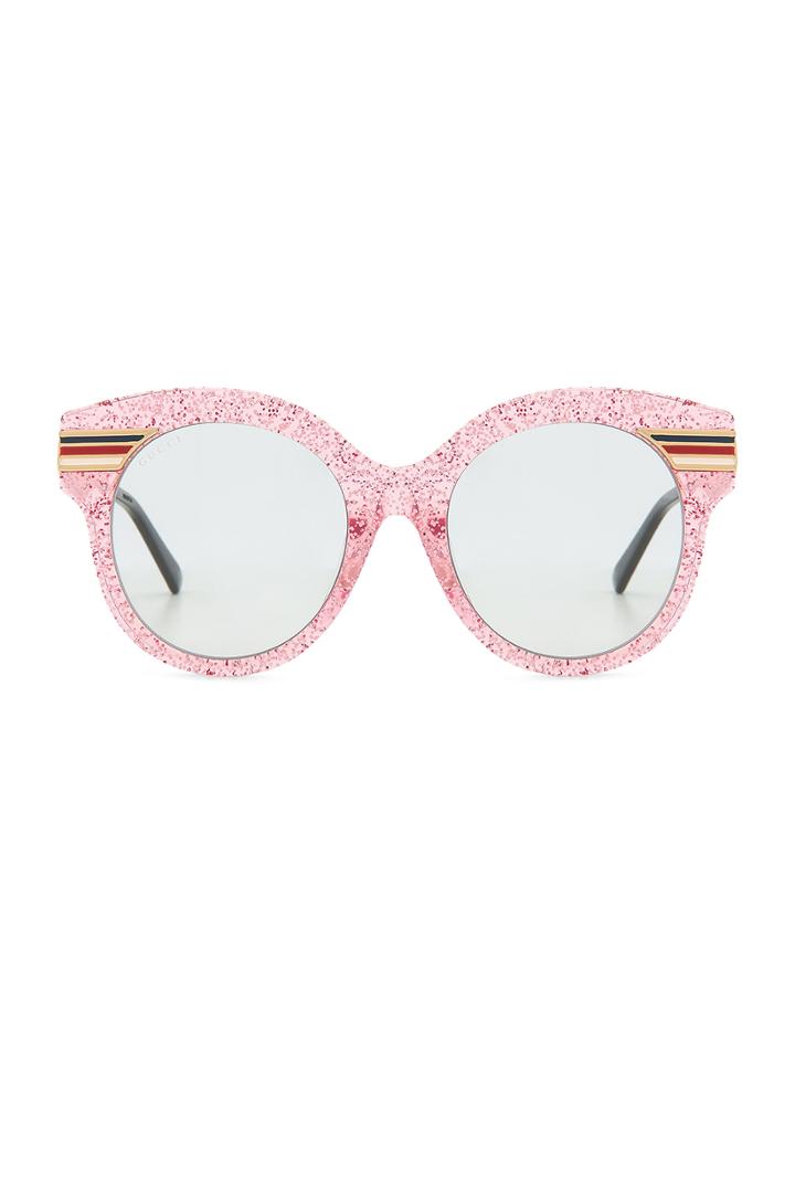 Oversize Glitter Cat Eye Acetate