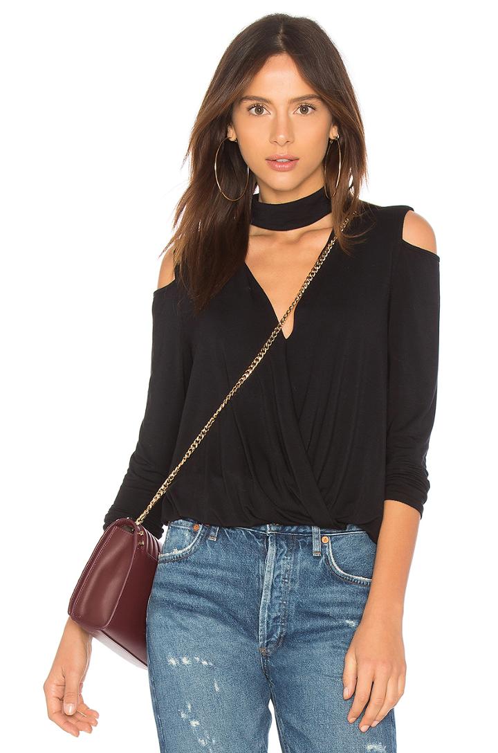 Cold Shoulder Surplice Top