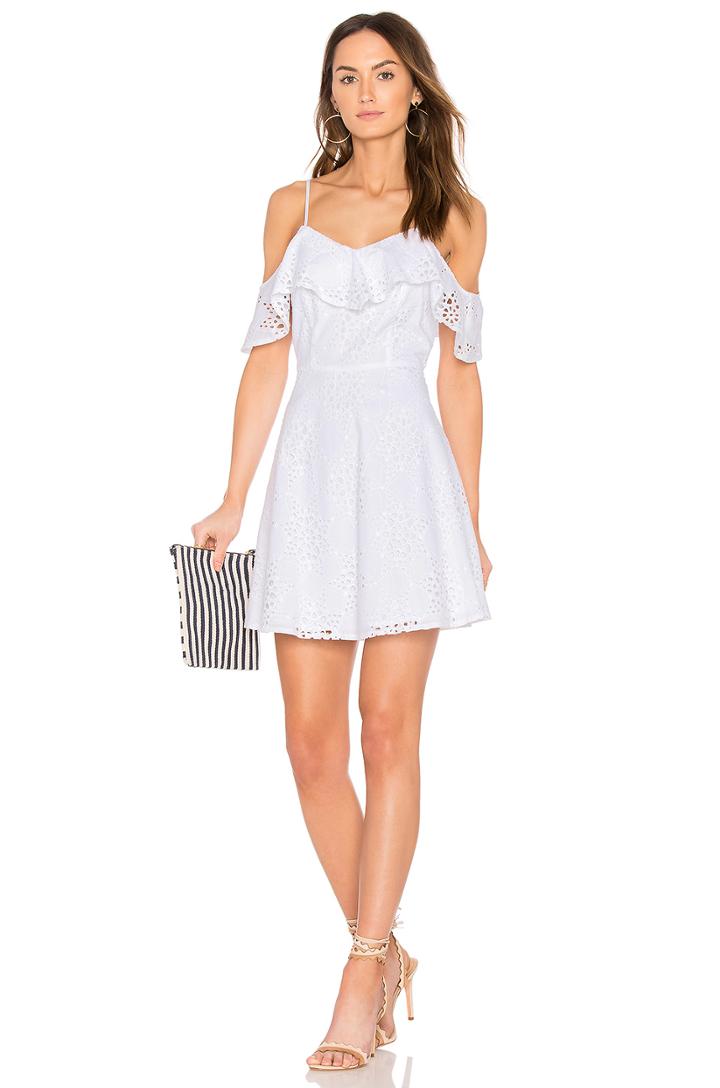 Cold Shoulder Fit & Flare Lace Dress