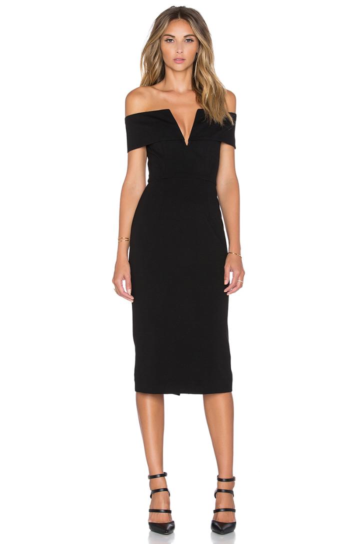 Ponti Shoulder Band V Dress
