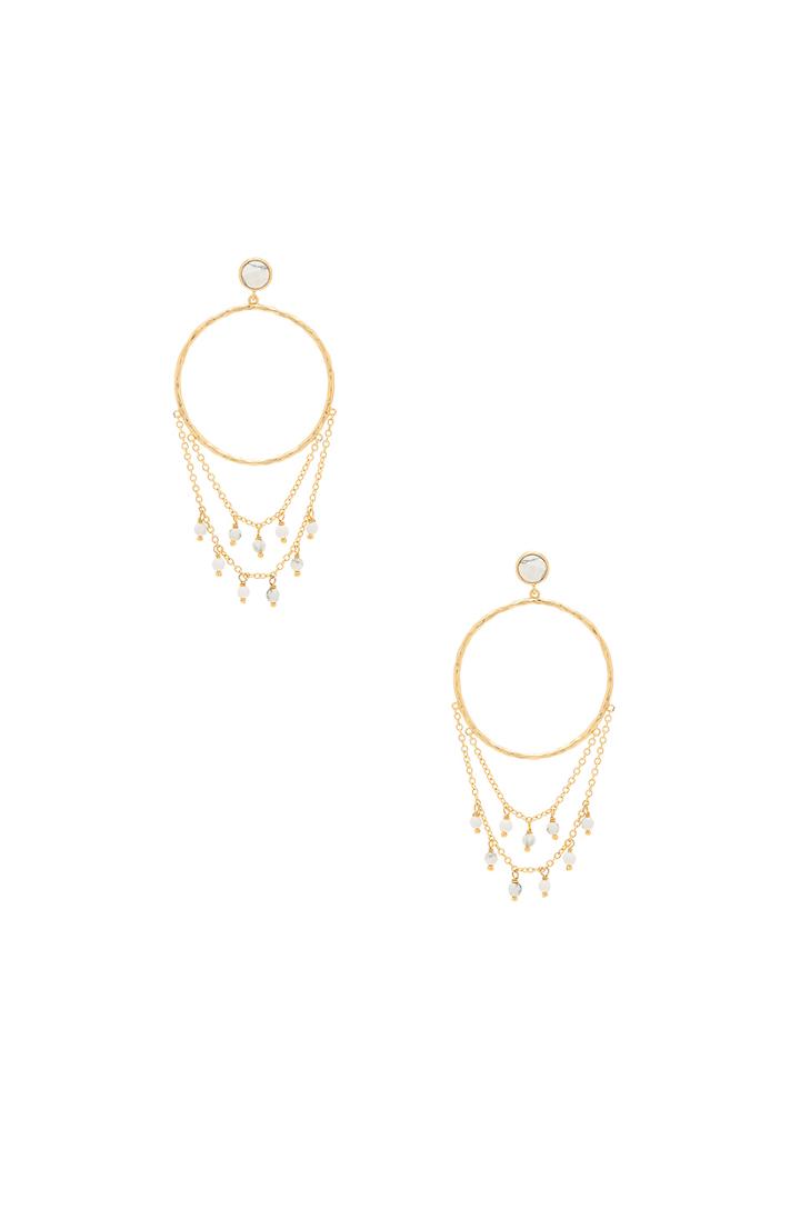 Sol Gemstone Drape Hoop Earrings