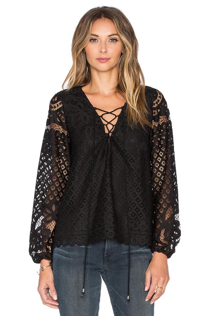 X Revolve Lace Up Blouse