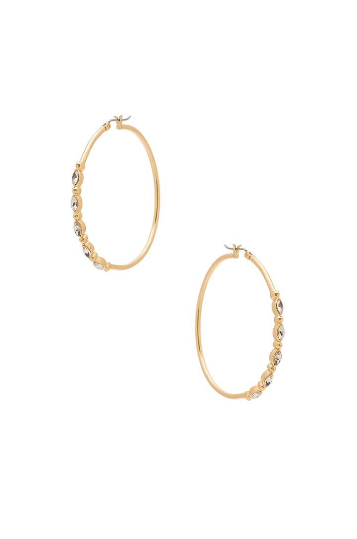 Large Hoops With Five Stone Detail