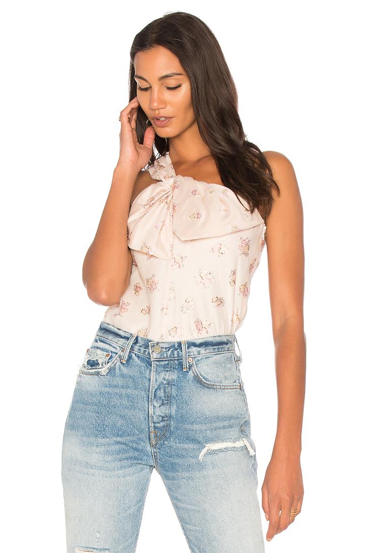 Floral Jacquard Bow Top