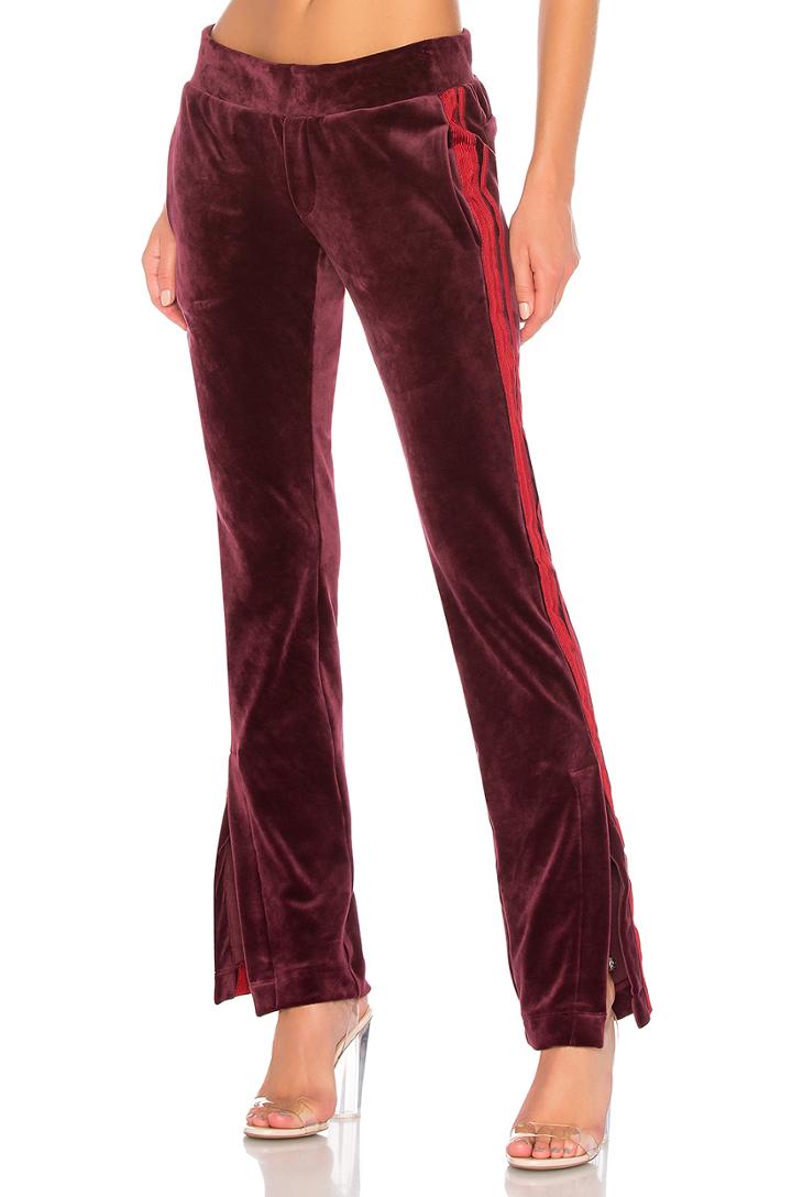 X Revolve Metallic Stripe Velour Track Pant