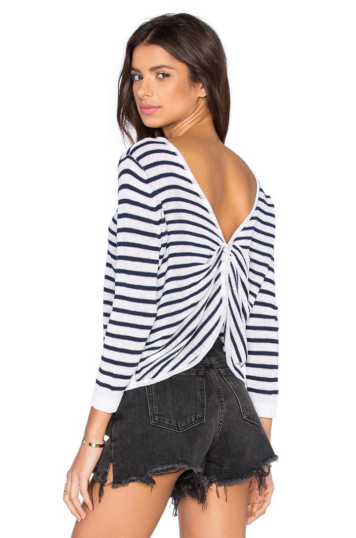 Twist Back Crop Pullover Sweater
