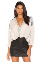 Crescent Moon Embroidered Blouse