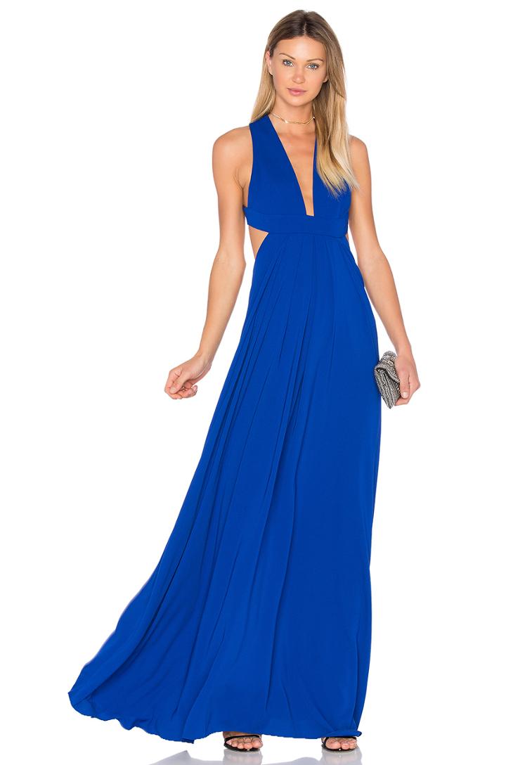 Deep V Cross Back Gown