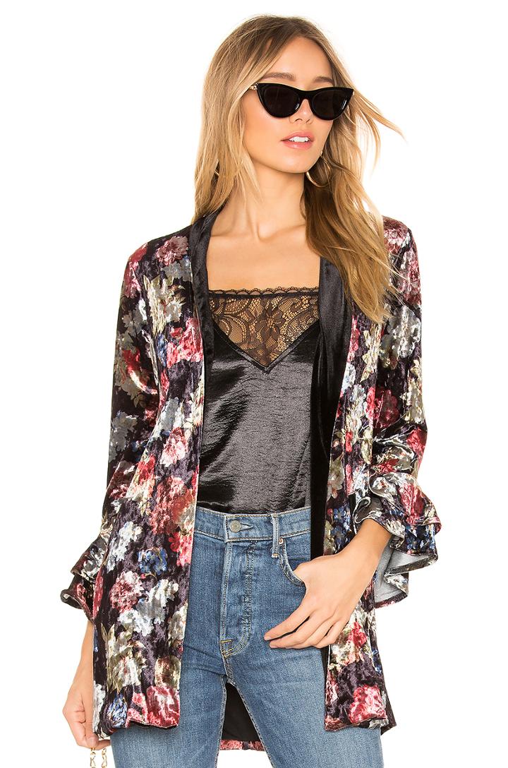 Ruffle Sleeve Blazer