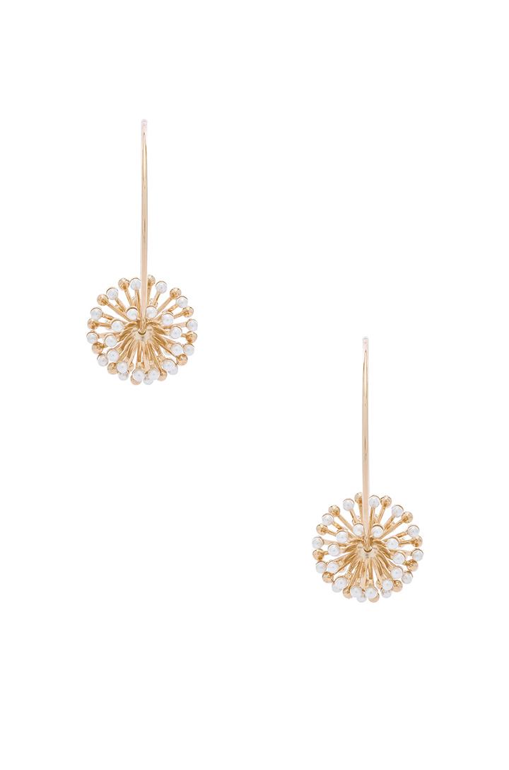 Pearl Sputnik Flower Hoops