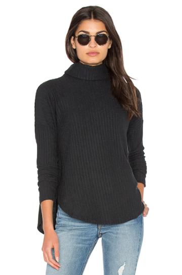 Plush Rib Funnel Neck Pullover Sweater
