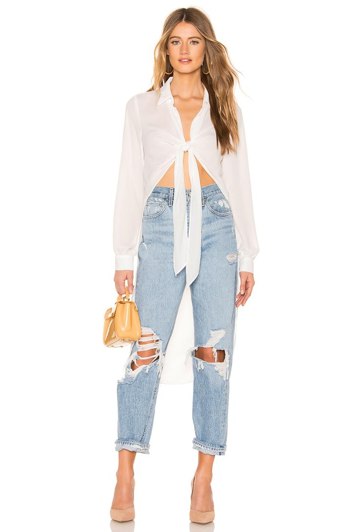 Tie Front High Low Top