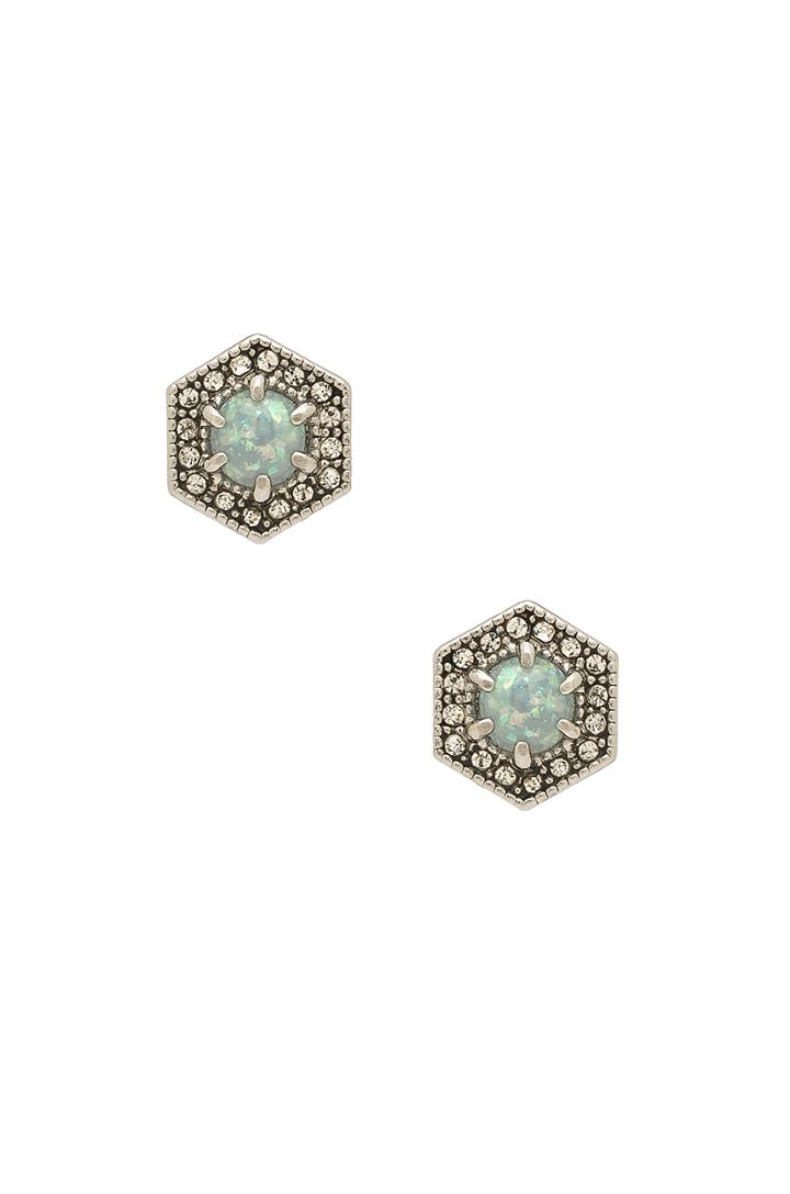 Opal Hex Stud