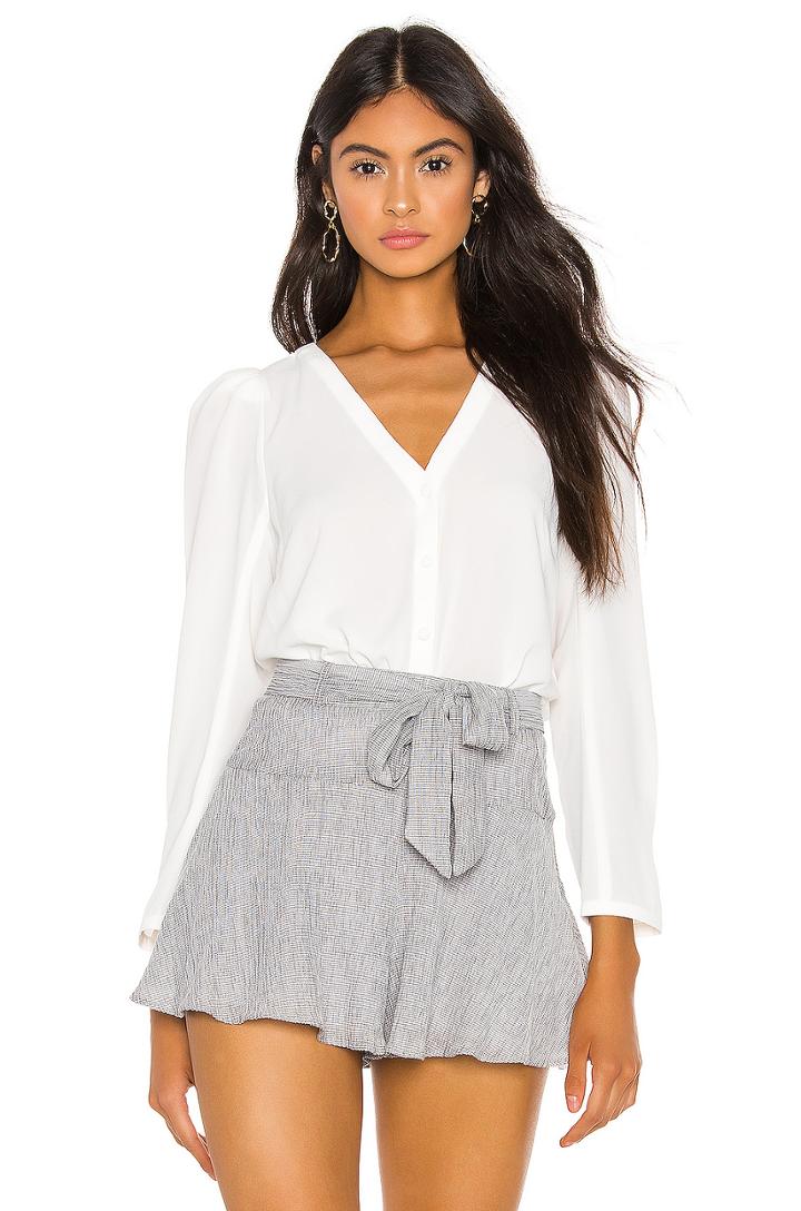 Puff Sleeve Button Front Blouse