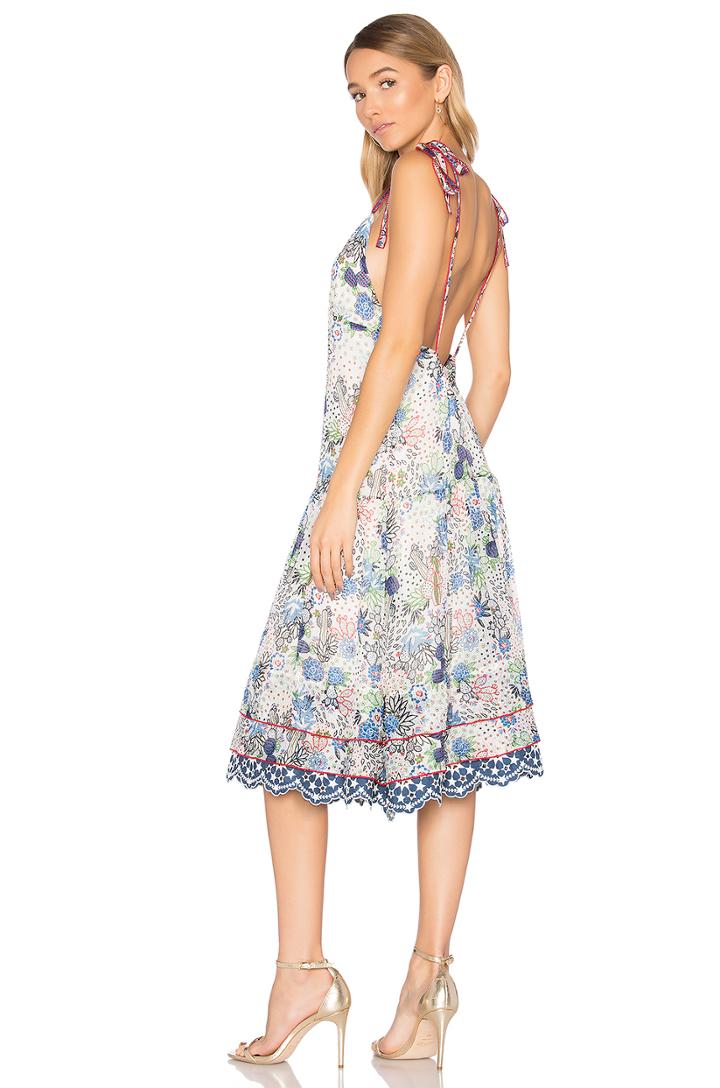 Cactus Print Midi Slip Dress