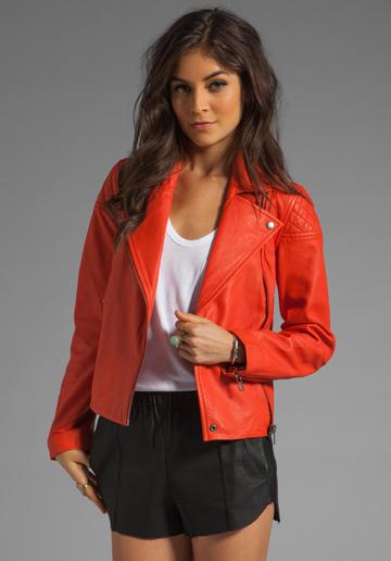 Marc By Marc Jacobs Jett Leather Jacket In Orange