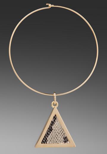 Karla Deras X Roman Luxe Python Triangle Necklace In Gold
