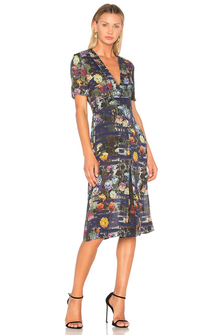 Trapunto Deep V Dress
