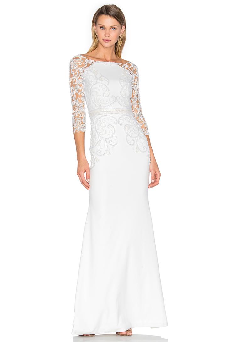 Long Sleeve Embellished Gown